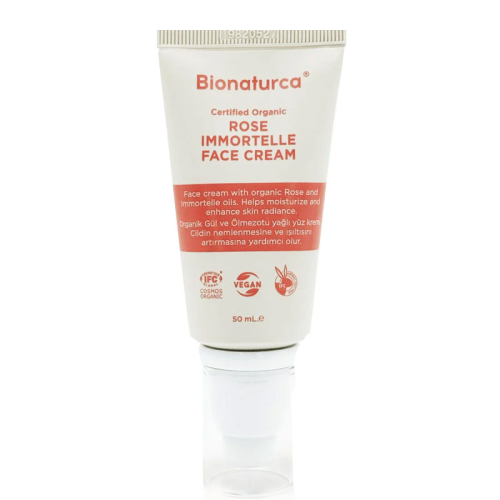 Bionaturca Organik Sertifikalı Gül Ölmezçiçek Sıklaştırıcı Yüz Kremi 50 ml - Bionaturca