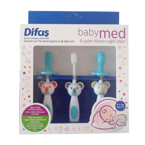 Difaş Babymed Mavi Damak Kaşıma ve Diş Bakım SETİ - Difaş