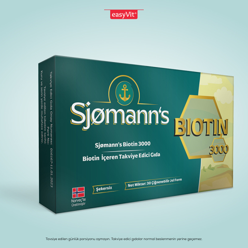 Sjomann’s Biotin 3000 İçeren Takviye Edici Gıda 30 Adet Çiğnenebilir Jel Form (Promosyon Ürünü) - 3