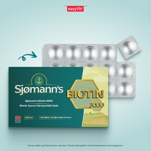 Sjomann’s Biotin 3000 İçeren Takviye Edici Gıda 30 Adet Çiğnenebilir Jel Form (Promosyon Ürünü) - 2