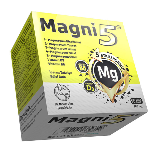 Magni5 Magnezyum Vitamin D3 B6 İçeren Takviye Edici Gıda 2 x 90 Kapsül - 2