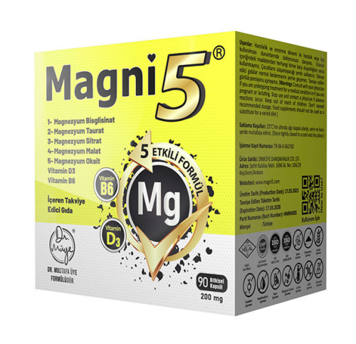 Magni5 Magnezyum Vitamin D3 B6 İçeren Takviye Edici Gıda 90 Kapsül - 3