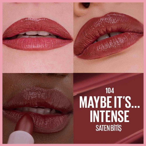 Maybelline New York Serum Etkili Hyalüronik Asit ve Besleyici Yağ İçeren Ruj - 104 Maybe It's Intense - 3