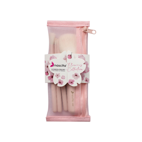 Nascita Flowers Collection 4 lü Makyaj Fırça Seti Pembe - NAscita