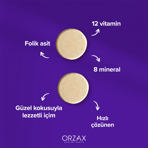 Orzax Efervit Multivitamin ve Mineral 20 Tablet - 3