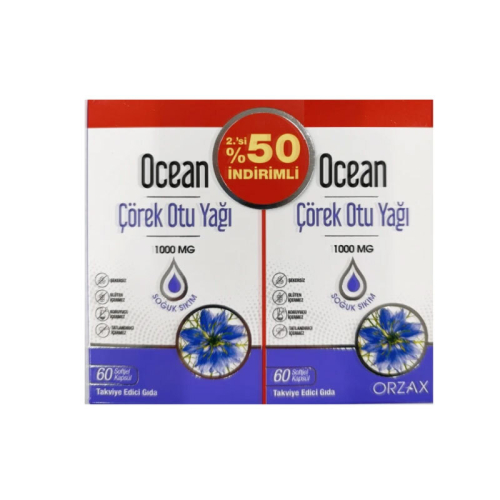 Orzax Ocean Çörek Otu Yağı 1000 mg 60 Kapsül | İkincisi %50 İNDİRİMLİ! - Orzax