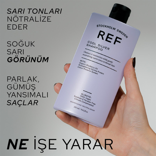REF Cool Silver Sarı ve Gümüş Renkli Saçlar İçin Şampuan 1000 ml - 3