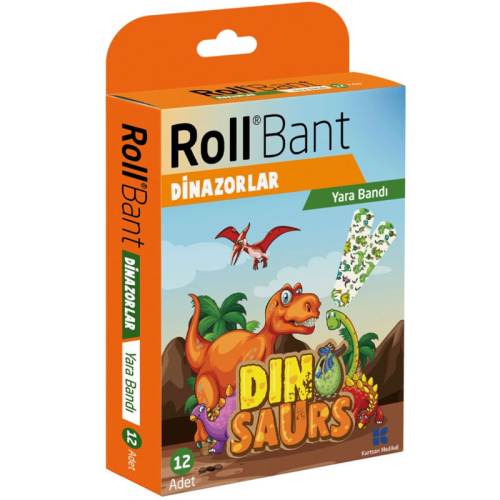 Rollbant Dinazorlar Yara Bandı 12 Adet - Kurtsan Medikal