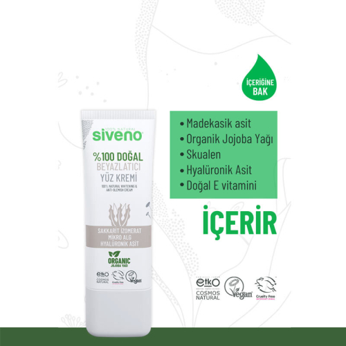 Siveno %100 Doğal Beyazlatıcı Yüz Kremi 30 ml - 6