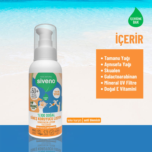 Siveno %100 Doğal Güneş Koruyucu Losyon 100 ml - 11