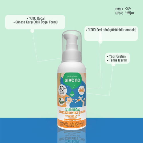 Siveno %100 Doğal Güneş Koruyucu Losyon 100 ml - 14