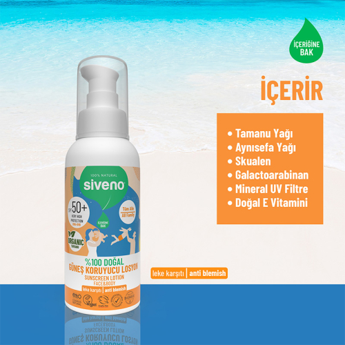 Siveno %100 Doğal Güneş Koruyucu Losyon 100 ml - 3