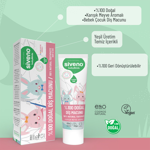 Siveno Bebek Ve Çocuklar İçin Doğal Diş Macunu 50 ml - 6