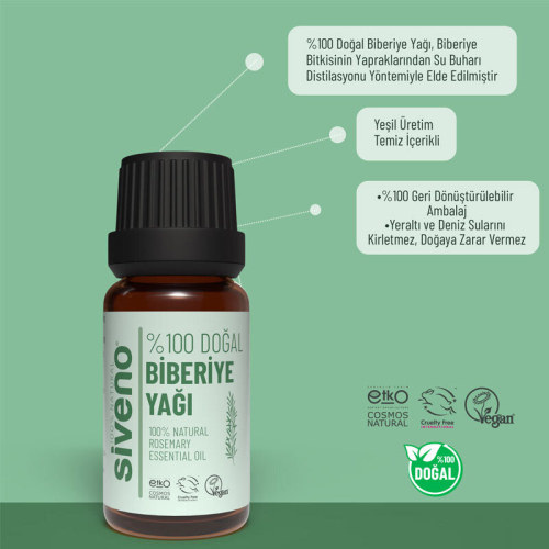 Siveno Doğal Biberiye Uçucu Yağı 10 ml - 9