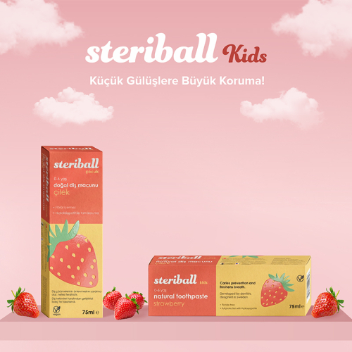 Steriball Çocuk Doğal Diş Macunu Çilek 75 ml - 9