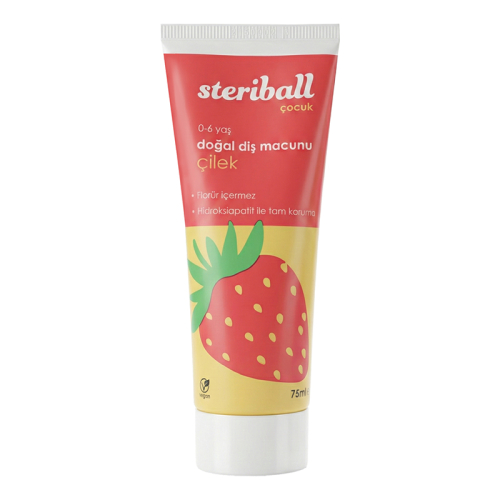 Steriball Çocuk Doğal Diş Macunu Çilek 75 ml - Steriball