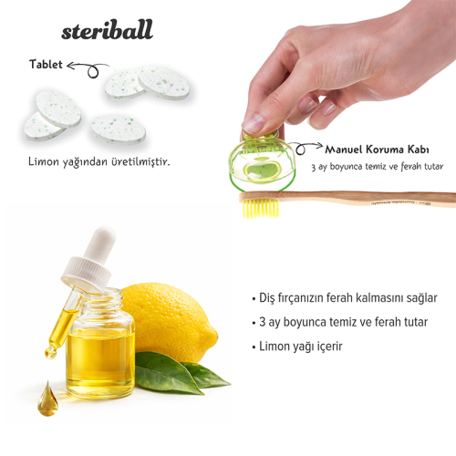 Steriball Kids Diş Fırçası Koruyucu Kap 2 li Paket - 10