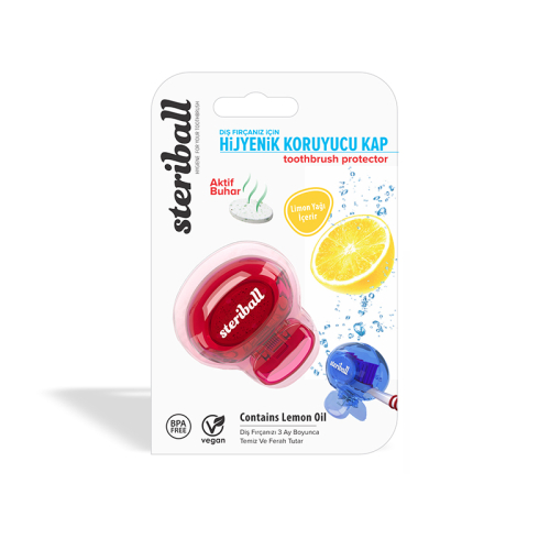 Steriball Kids Diş Fırçası Koruyucu Kap Kırmızı - 9