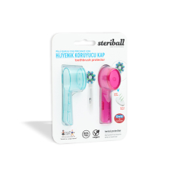 Steriball Pilli veya Şarjlı Diş Fırçaları İçin Hijyenik Diş Fırçası Kabı - Şeffaf ve Pembe - 7