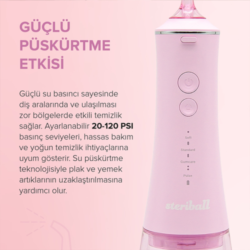 Steriball Taşınabilir Ağız Duşu - Pembe - 4