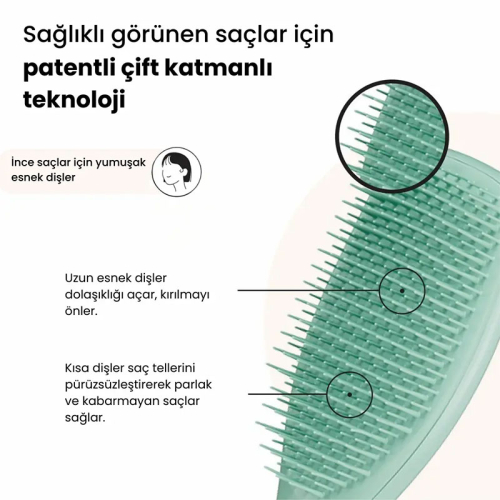 Tangle Teezer The Ultimate Detangler Fine Fragile Dark Teal İnce ve Hassas Saçlar için Kırılma Önleyici Tarak - Tangle Teezer