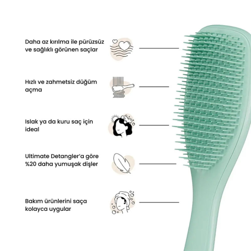 Tangle Teezer The Ultimate Detangler Fine Fragile Dark Teal İnce ve Hassas Saçlar için Kırılma Önleyici Tarak - 2