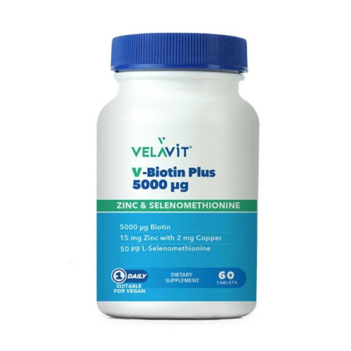 Velavit V-Biotin Plus 5000mcg Takviye Edici Gıda 60 Tablet - 4
