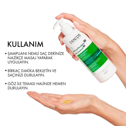 Vichy Dercos Anti Dandruff Kepek Karşıtı Şampuan 390 ml - Normal ve Yağlı Saçlar - 2