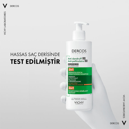 Vichy Dercos Dercos 2’si 1 Arada Kepek Karşıtı ve Nemlendirici Şampuan 390 ml - 9