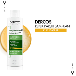 Vichy Dercos Kepek Karşıtı Şampuan 200 ml - Kuru Saçlar - 4