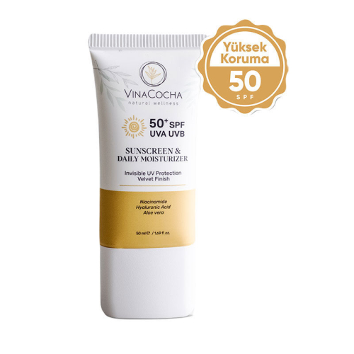 Vinacocha Güneş Koruyucu SPF50 Nemlendirici Yüz Kremi 50 ml - Vinacocha