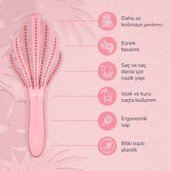 Wet Brush Go Green Kıvırcık Saçlara Özel Dolaşık Açıcı Saç Fırçası Pembe - 4
