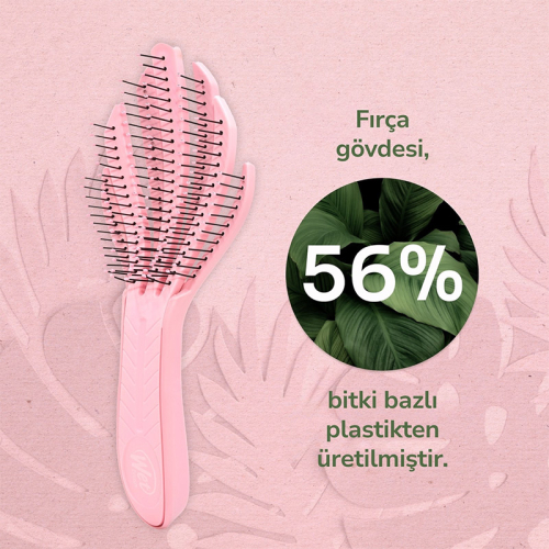 Wet Brush Go Green Kıvırcık Saçlara Özel Dolaşık Açıcı Saç Fırçası Pembe - 5