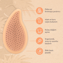 Wet Brush Go Green Palm Detangler Hindistan Cevizi Yağlı Saç Fırçası - 3