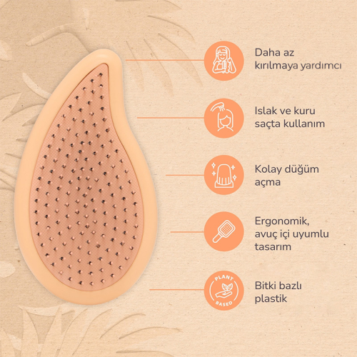 Wet Brush Go Green Palm Detangler Hindistan Cevizi Yağlı Saç Fırçası - 3