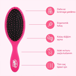 Wet Brush Original Detangler Dolaşık Açıcı Saç Fırçası Pembe - 6