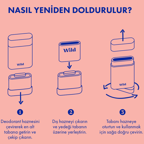 Wild Pembe Greyfurt- Misket Limonu Refill Yedek Stick Deodorant İçi 40 gr - 7